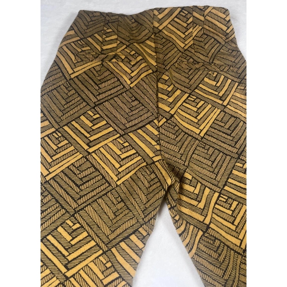Free People Geometric Knit Dress Pants Womens 6 Yellow‎ Pull On Pattern